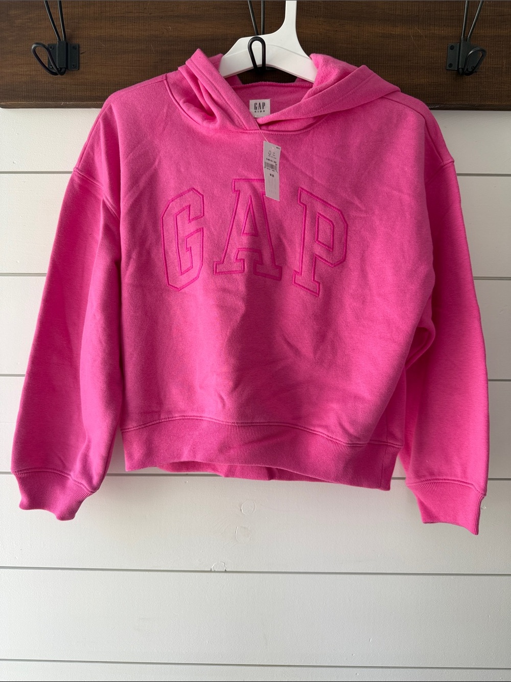 GAP Girls Bright Pink Embroidered Logo Hoodie